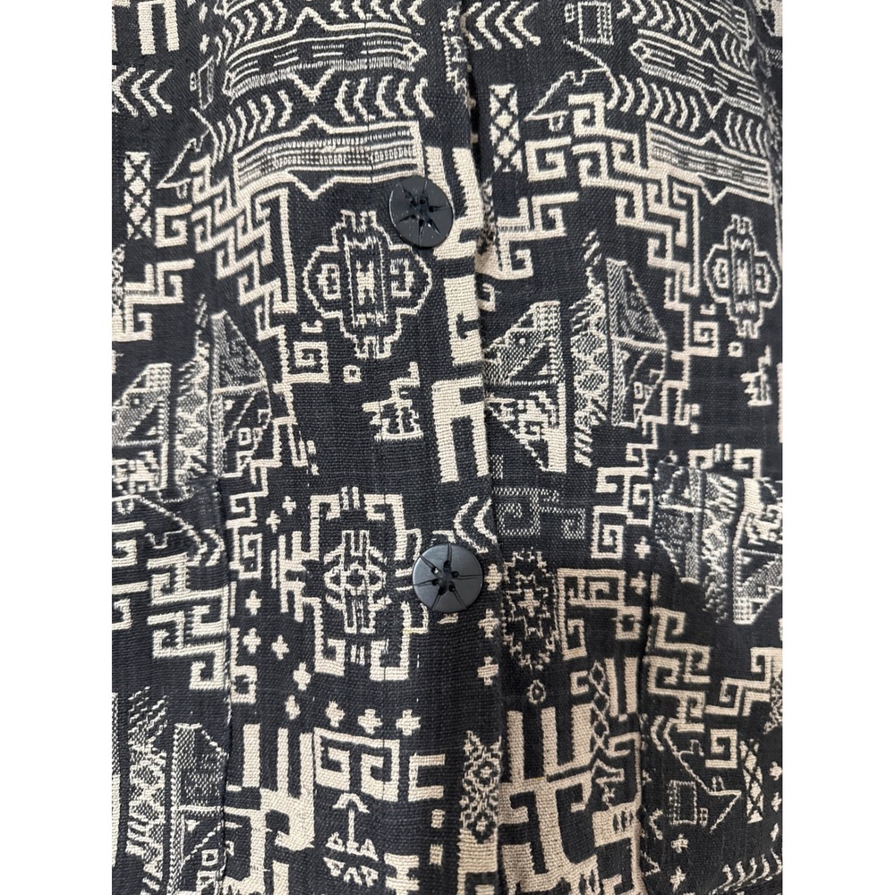 Vintage Chico's Aztec Geometric Woven Coat‎ Tapestry Size 1/Medium Art - Picture 3 of 7